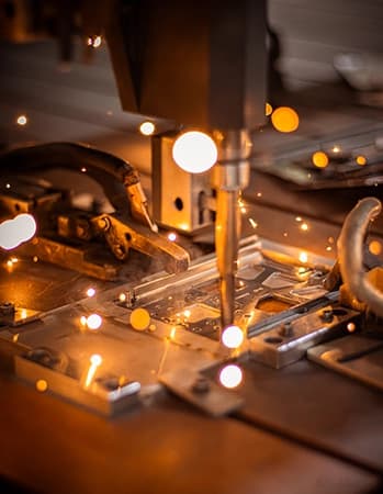 Close-up of precision metal stampings